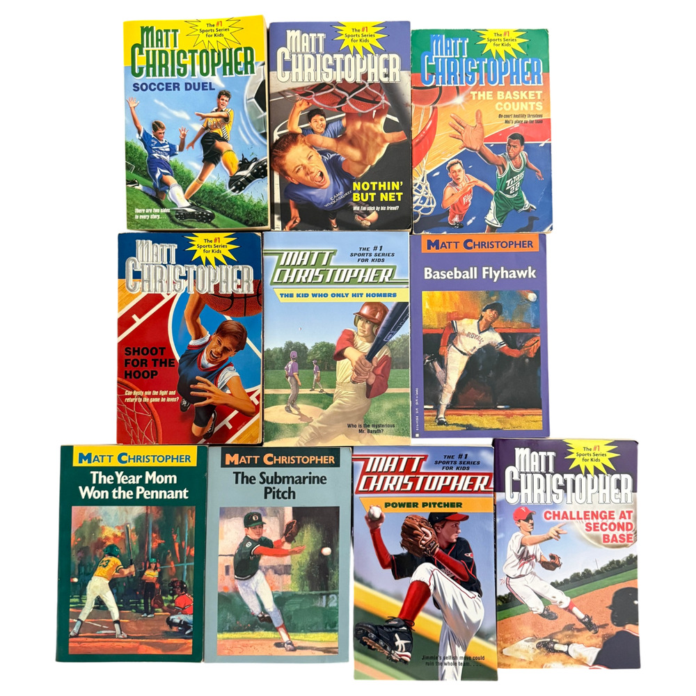 Lot of 10 Matt Christopher Books Paperback Sports Baseball Basketball Soccer Boy